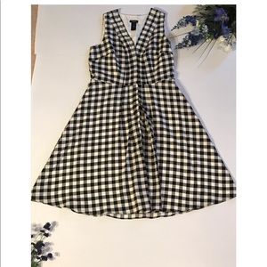Ann Taylor Black White Gingham Check Dress